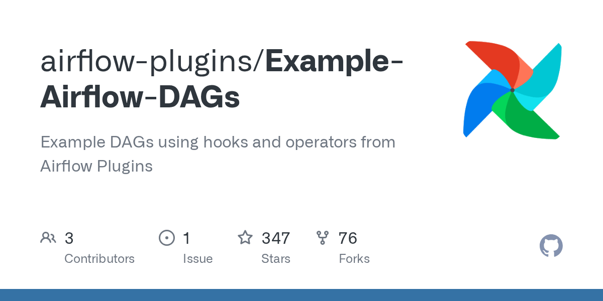 GitHub airflowplugins/ExampleAirflowDAGs Example DAGs using hooks