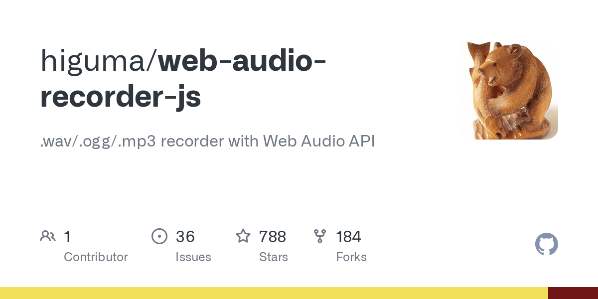 webaudiorecorderjs/README.md at master · higuma/webaudiorecorder