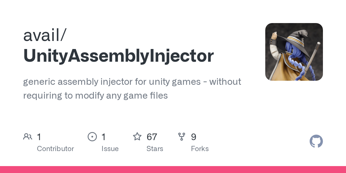 GitHub avail/UnityAssemblyInjector generic assembly injector for