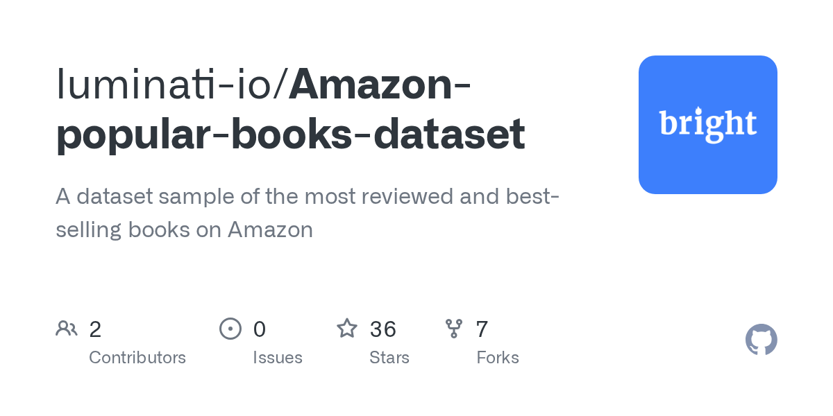 GitHub luminatiio/Amazonpopularbooksdataset A dataset sample of