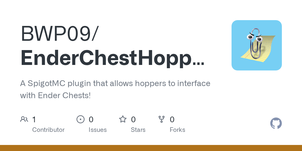 GitHub BWP09/EnderChestHoppers A SpigotMC plugin that allows hoppers