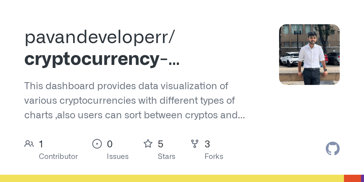 GitHub pavandeveloperr/cryptocurrencydashboard This dashboard
