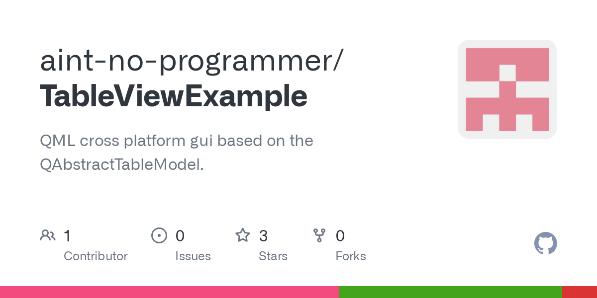 GitHub aintnoprogrammer/TableViewExample QML cross platform gui