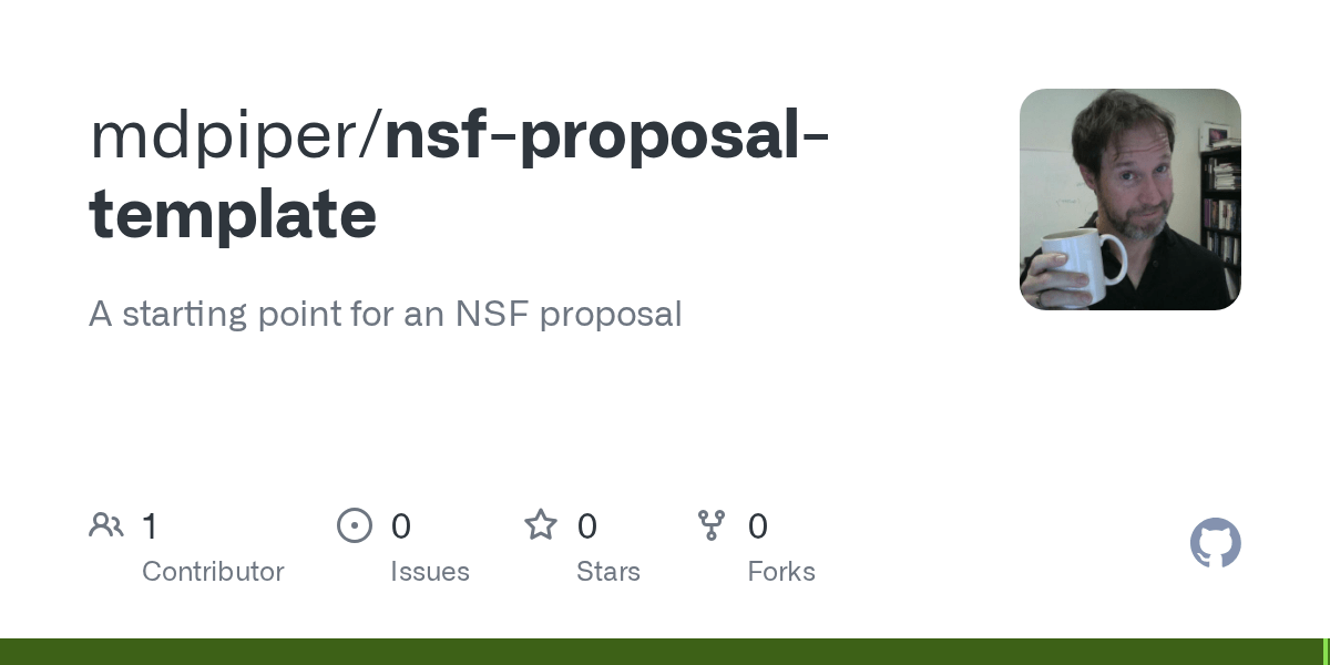 GitHub mdpiper/nsfproposaltemplate A starting point for an NSF