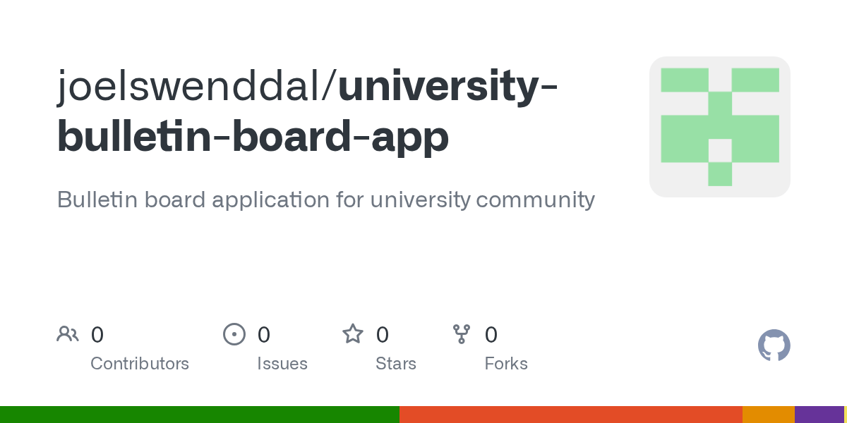 GitHub joelswenddal/universitybulletinboardapp Bulletin board