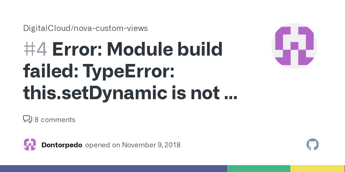 Error Module build failed TypeError this.setDynamic is not a