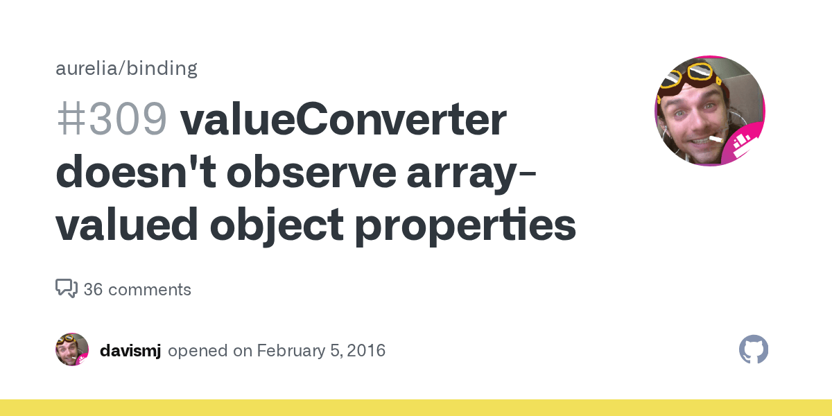 valueConverter doesn't observe arrayvalued object properties · Issue