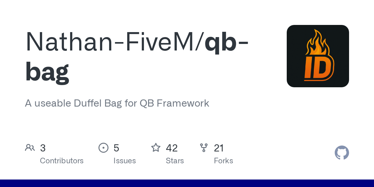 GitHub NathanFiveM/qbbag A useable Duffel Bag for QB Framework