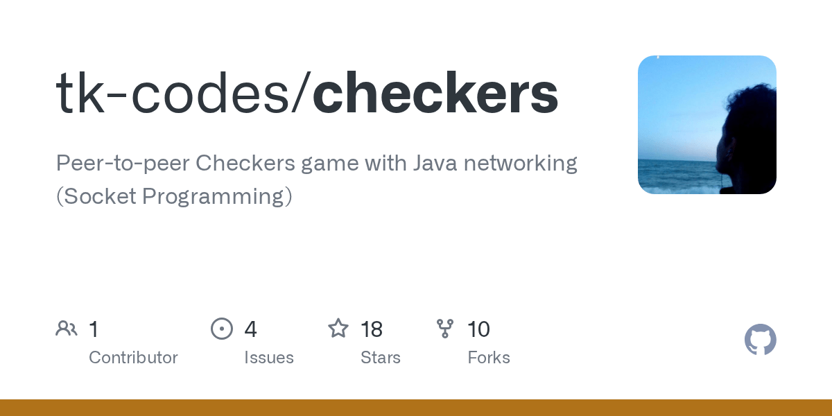 GitHub tkcodes/checkers Peertopeer Checkers game with Java
