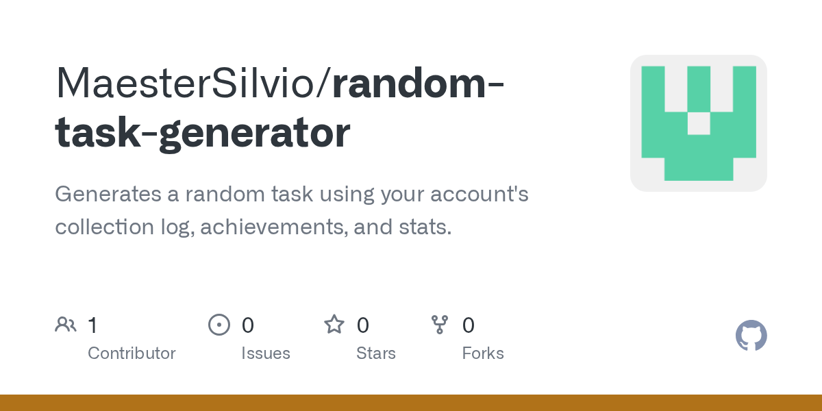 GitHub MaesterSilvio/randomtaskgenerator Generates a random task