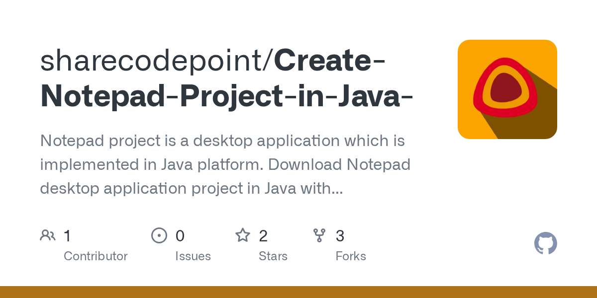 GitHub sharecodepoint/CreateNotepadProjectinJava Notepad