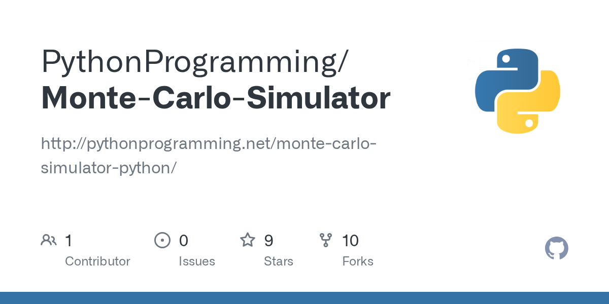 GitHub PythonProgramming/MonteCarloSimulator http