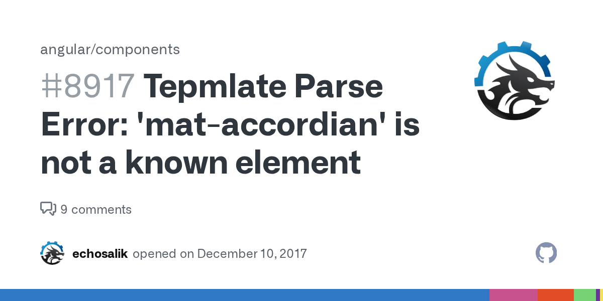 Tepmlate Parse Error 'mataccordian' is not a known element · Issue