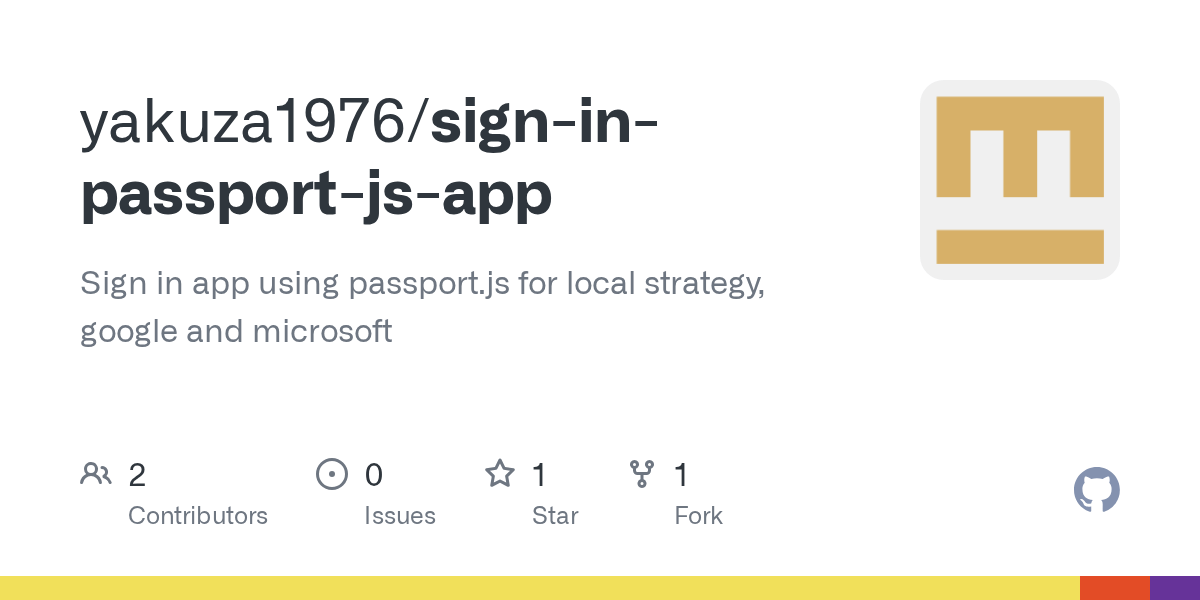 GitHub yakuza1976/signinpassportjsapp Sign in app using passport