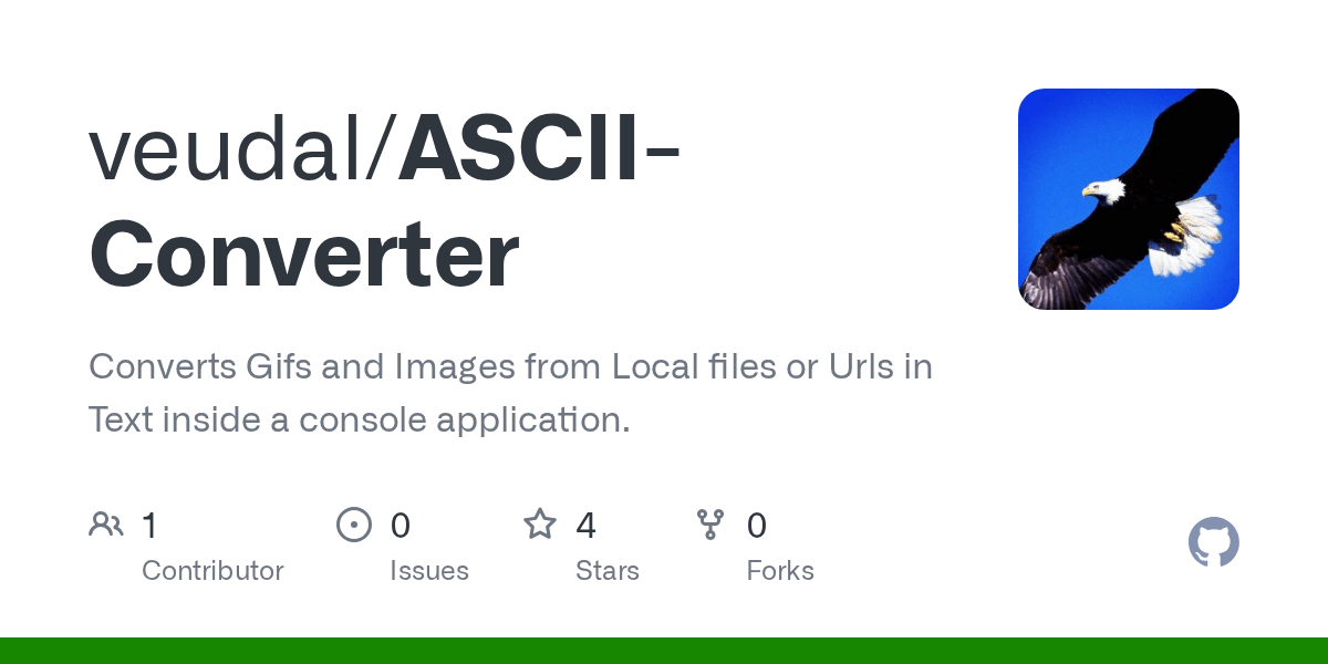 GitHub veeud/ASCIIConverter Converts Gifs and Images from Local