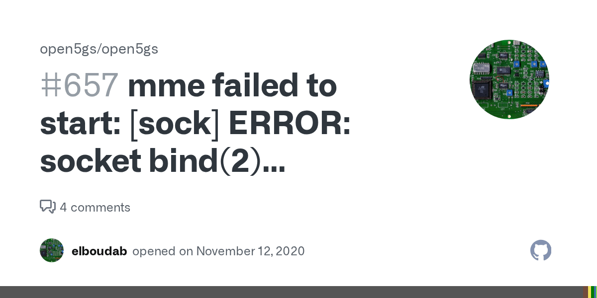 mme failed to start [sock] ERROR socket bind(2) [10.10.0.2]36412