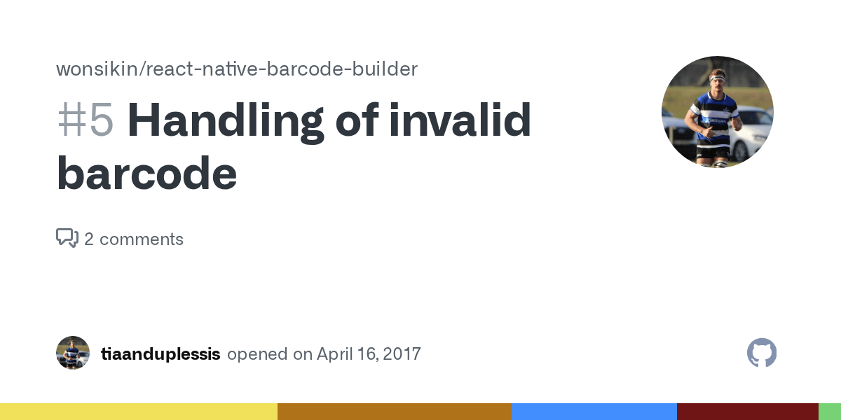 Handling of invalid barcode · Issue 5 · wonsikin/reactnativebarcode