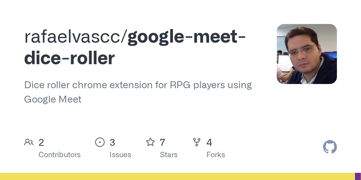 GitHub rafaelvascc/googlemeetdiceroller Dice roller chrome
