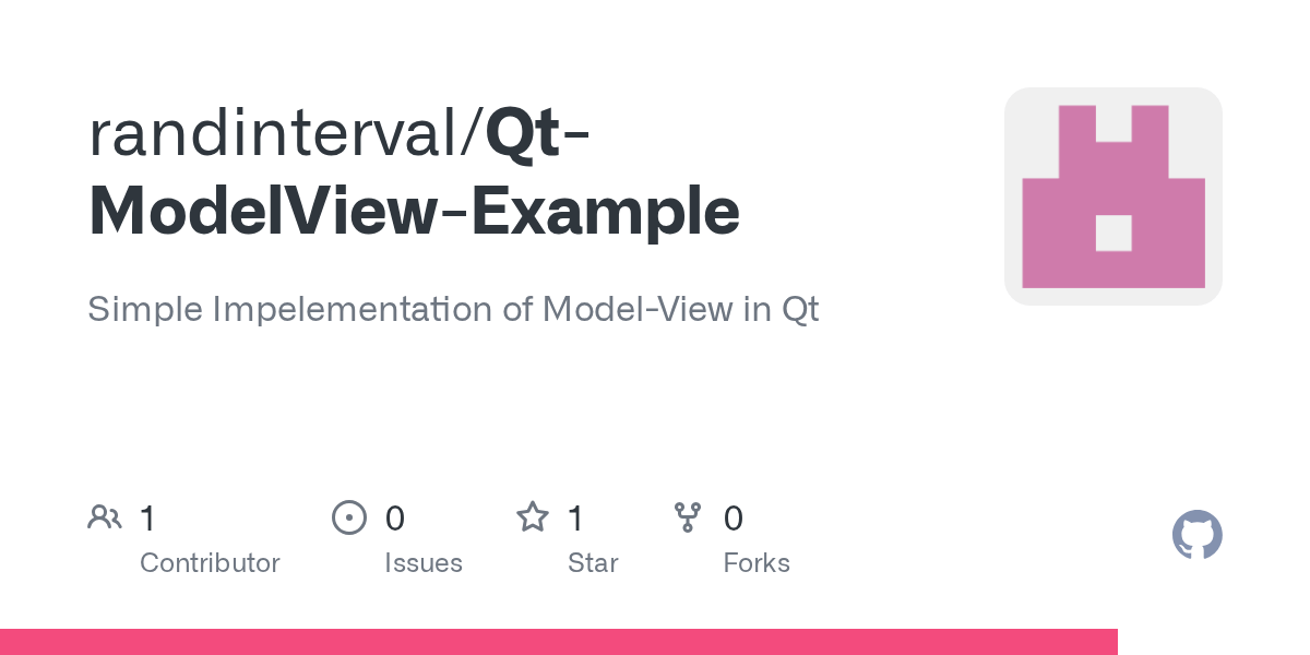 GitHub randinterval/QtModelViewExample Simple Impelementation of