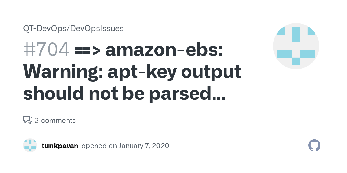 amazonebs Warning aptkey output should not be parsed (stdout is not a terminal) · Issue 704