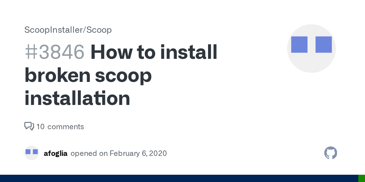 How to install broken scoop installation · Issue 3846 · ScoopInstaller