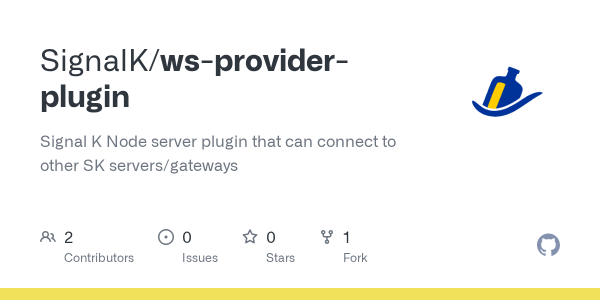 GitHub SignalK/wsproviderplugin Signal K Node server plugin that can connect to other SK