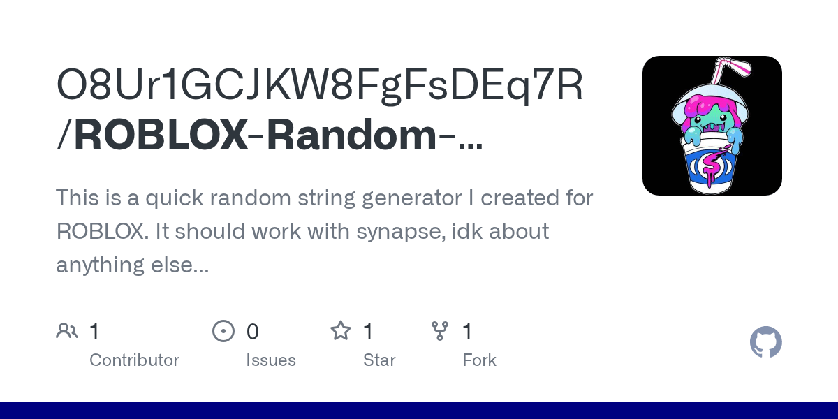 GitHub O8Ur1GCJKW8FgFsDEq7R/ROBLOXRandomStringGenerator This is a