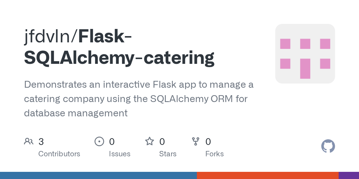 GitHub jfdvln/FlaskSQLAlchemycatering Demonstrates an interactive