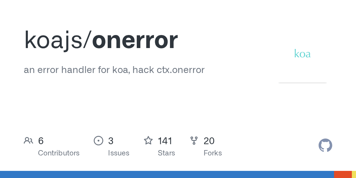 GitHub koajs/onerror an error handler for koa, hack ctx.onerror