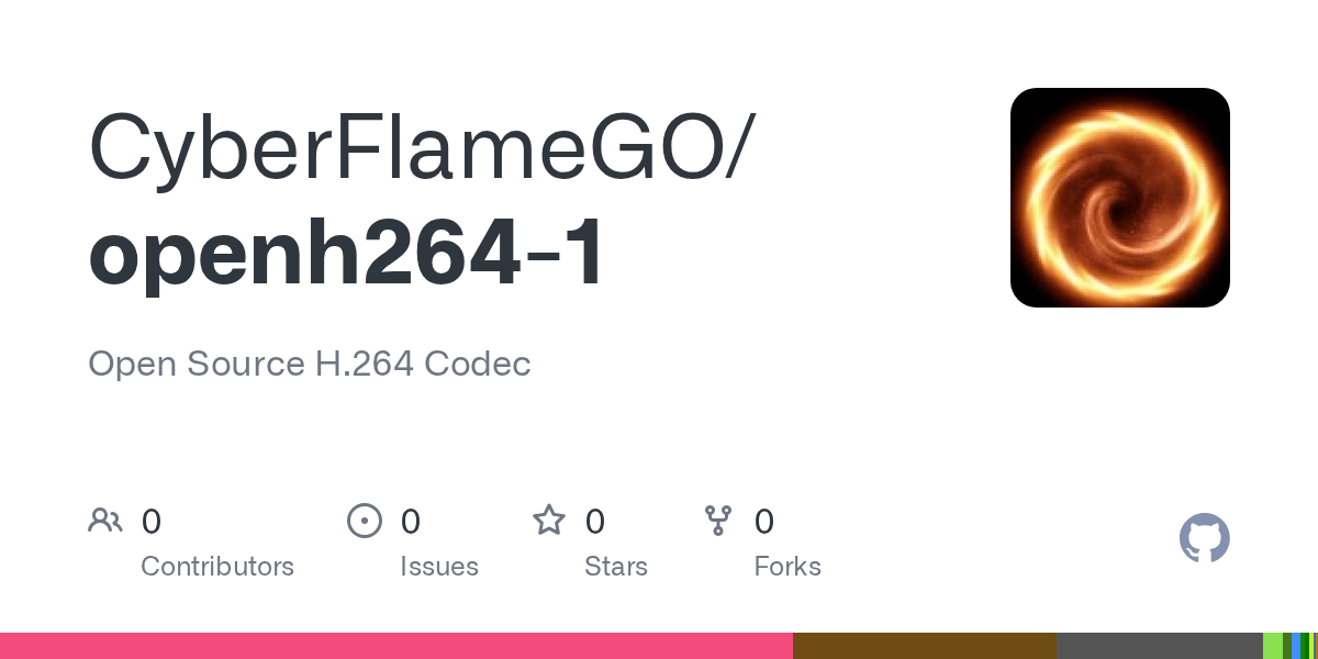 GitHub CyberFlameGO/openh2641 Open Source H.264 Codec