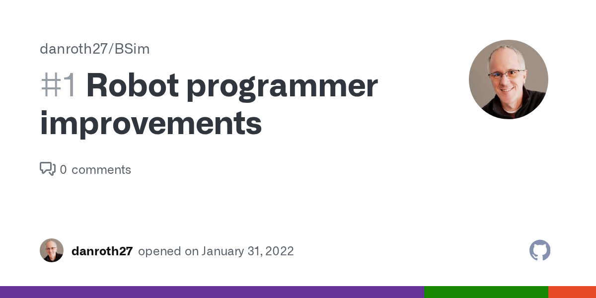 Robot programmer improvements · Issue 1 · danroth27/BSim · GitHub