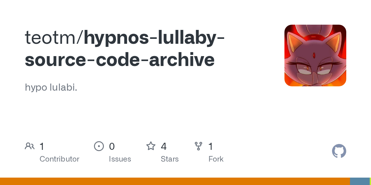 GitHub teotm/hypnoslullabysourcecodearchive hypo lulabi.