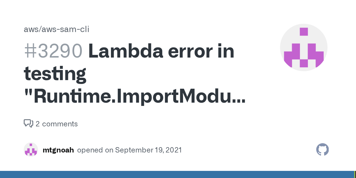 Lambda error in testing "Runtime.ImportModuleError Unable to import