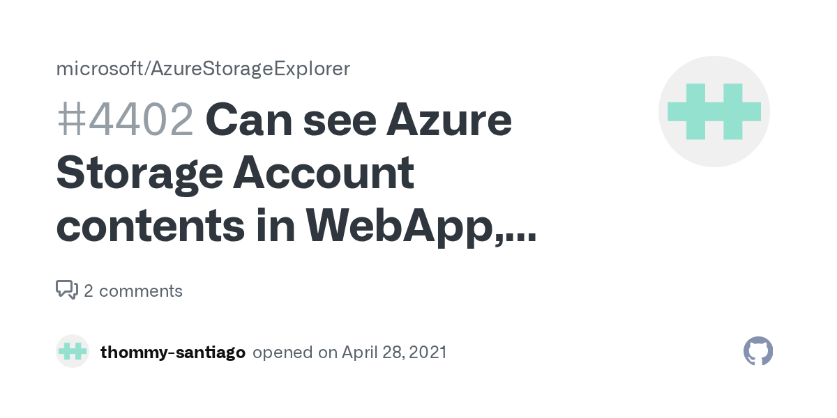 Can see Azure Storage Account contents in App, but not in Windows