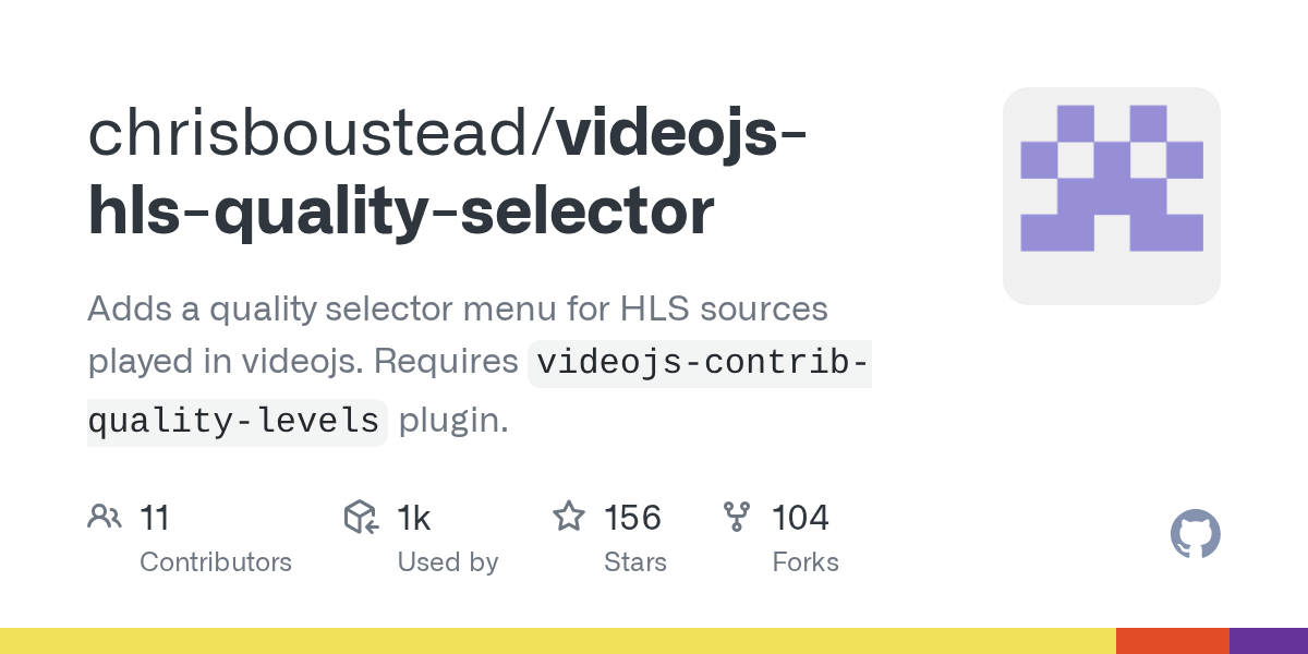 GitHub chrisboustead/videojshlsqualityselector Adds a quality