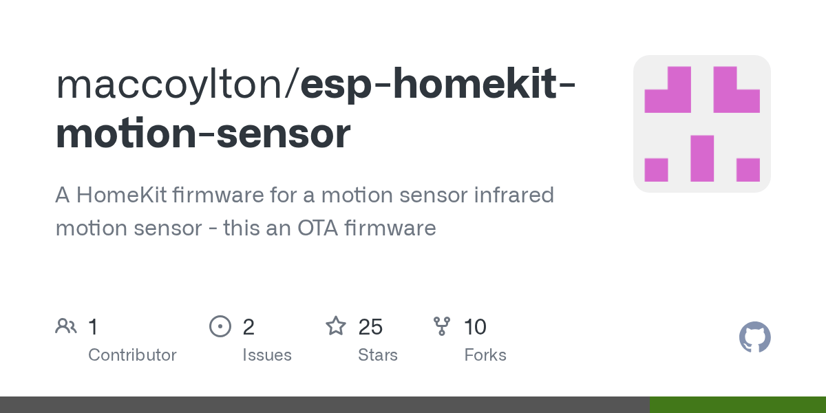 GitHub maccoylton/esphomekitmotionsensor A HomeKit firmware for a
