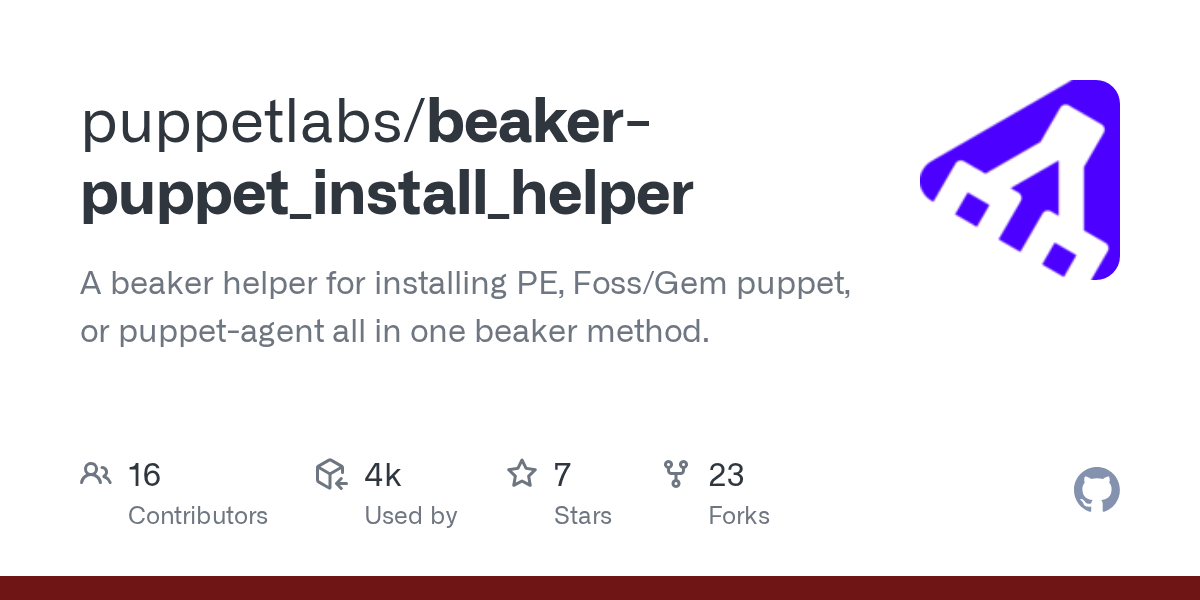 GitHub puppetlabs/beakerpuppet_install_helper A beaker helper for