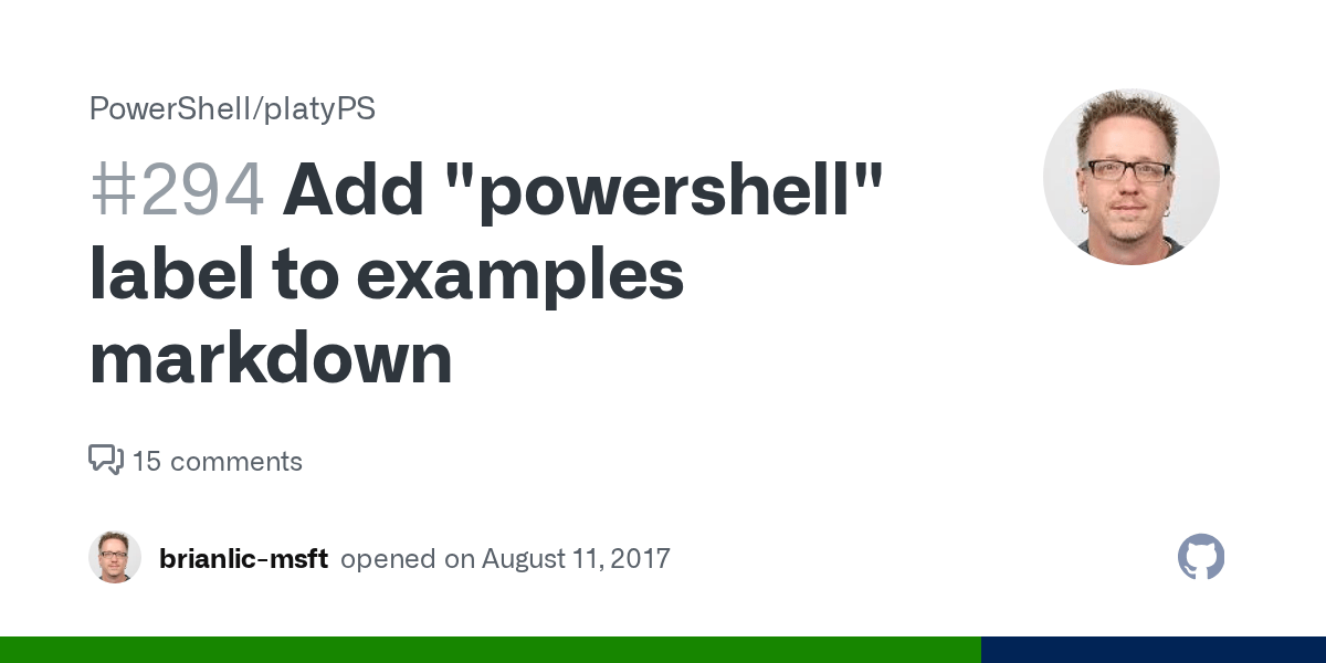 Add "powershell" label to examples markdown · Issue 294 · PowerShell