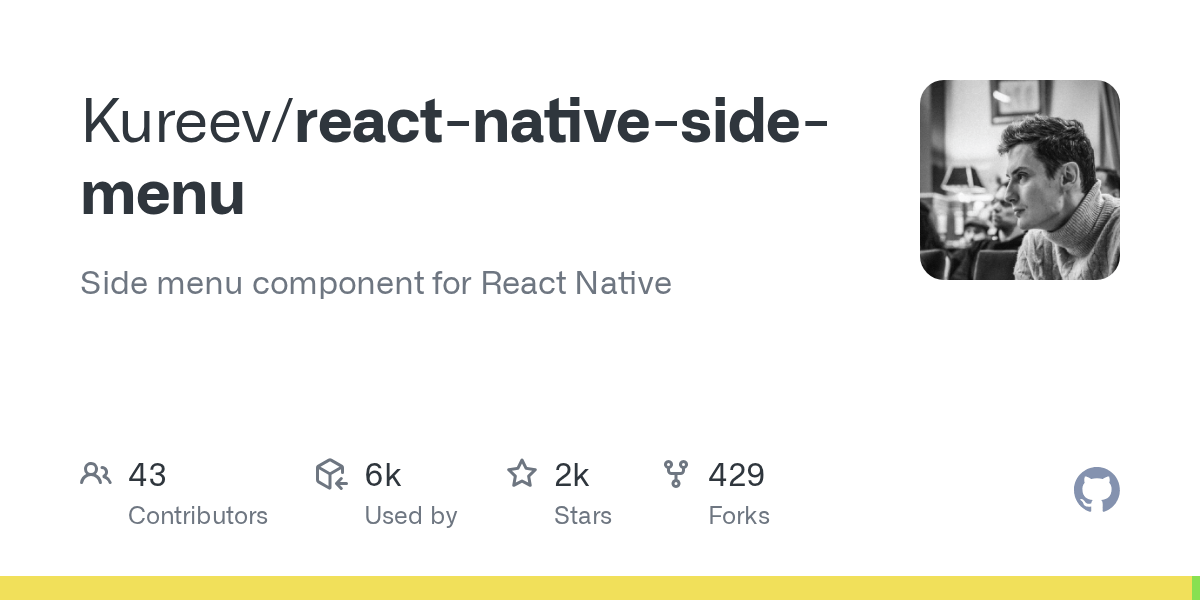 GitHub Kureev/reactnativesidemenu Side menu component for React