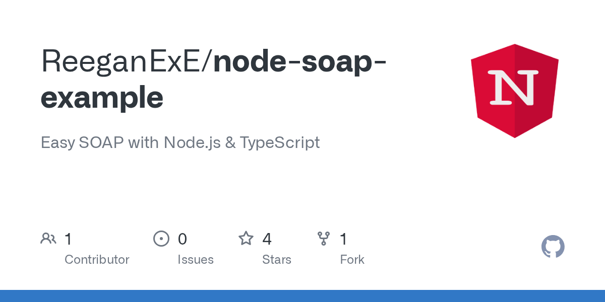 GitHub ReeganExE/nodesoapexample Easy SOAP with Node.js & TypeScript
