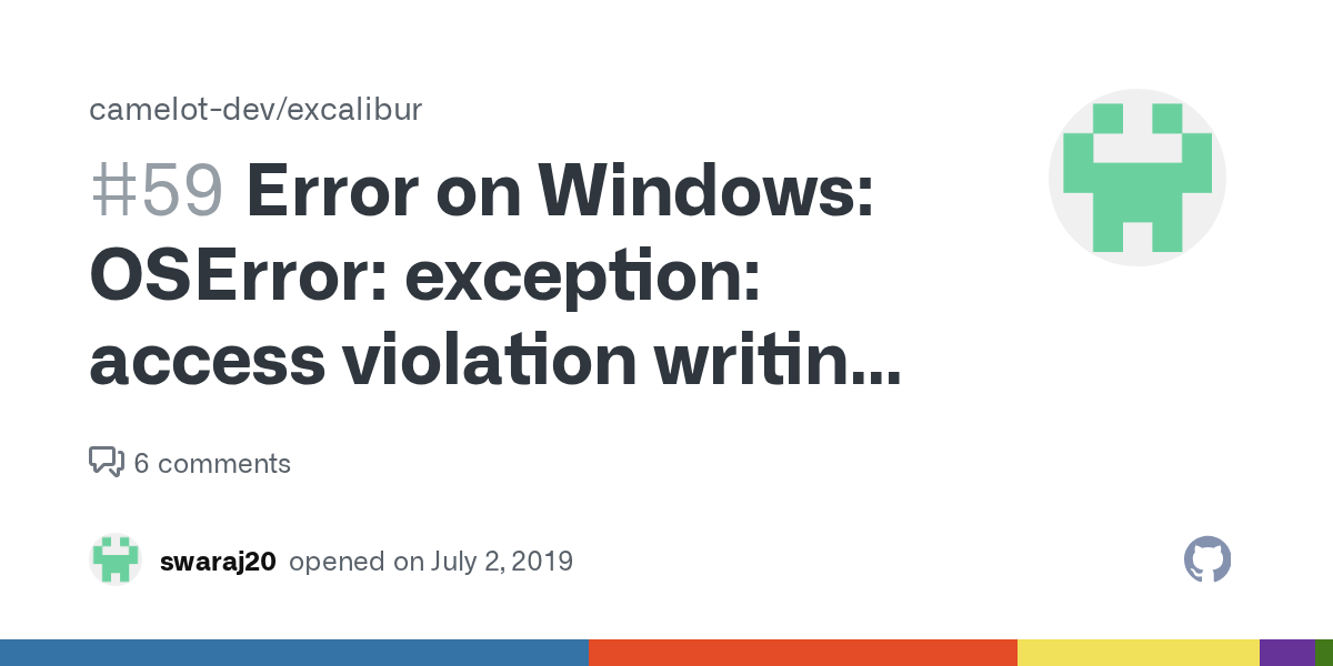 Error on Windows OSError exception access violation writing
