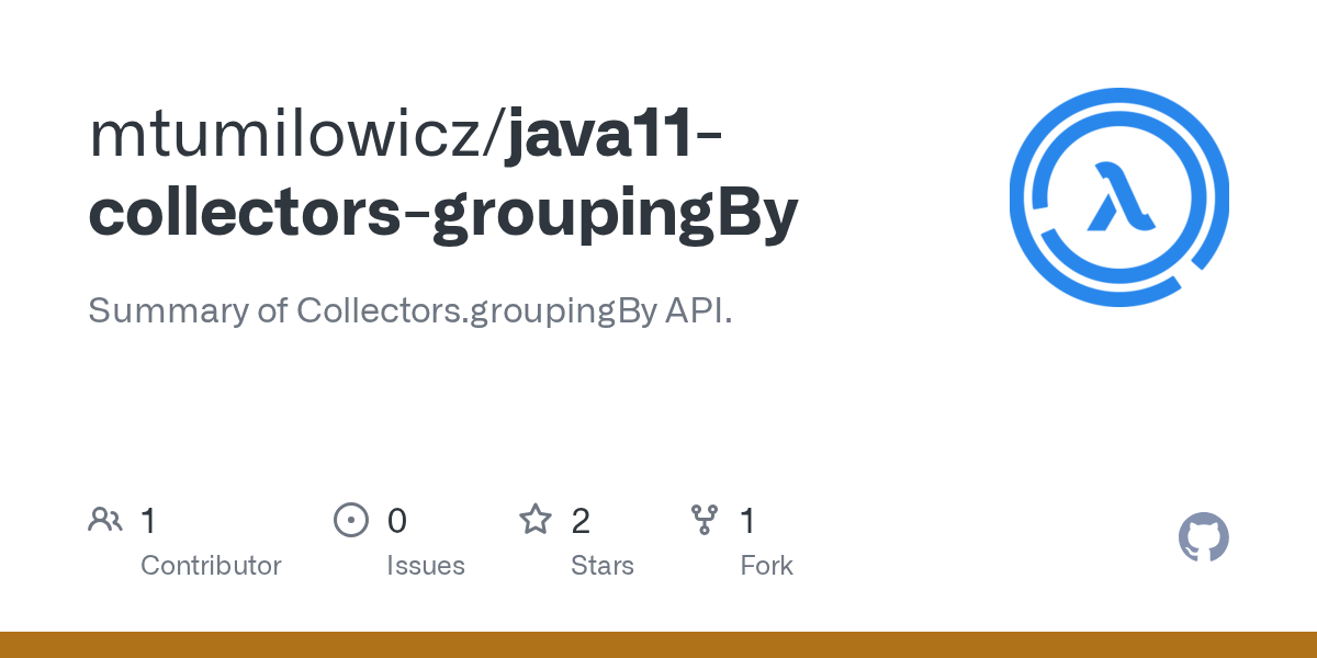 GitHub mtumilowicz/java11collectorsgroupingBy Summary of