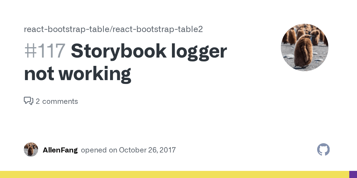 Storybook logger not working · Issue 117 · reactbootstraptable/react