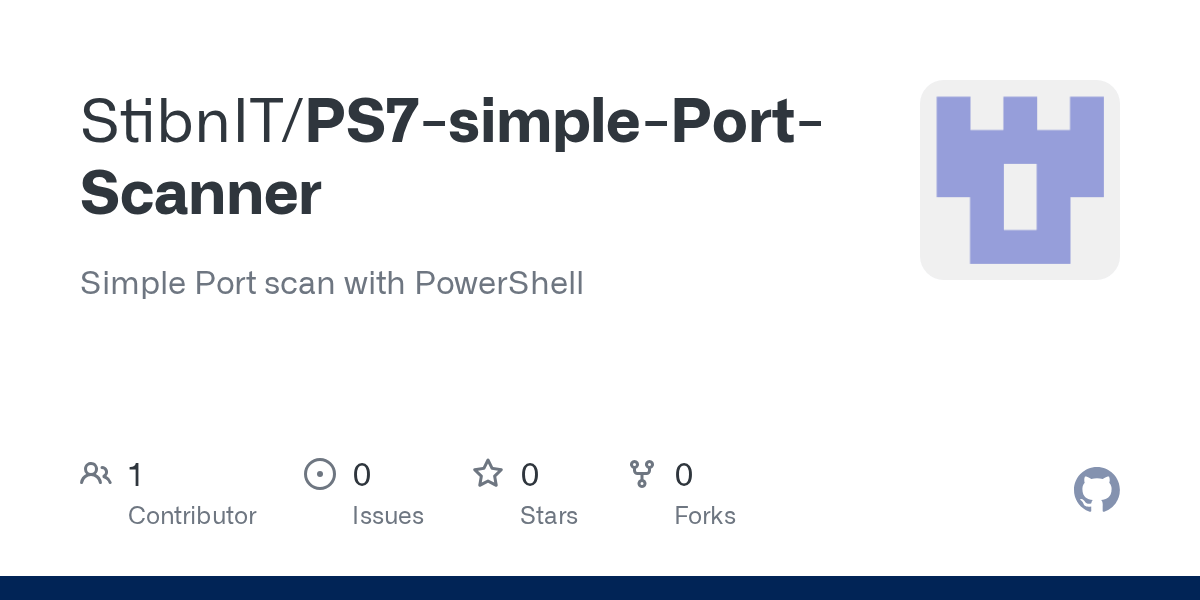GitHub StibnIT/PS7simplePortScanner Simple Port scan with PowerShell