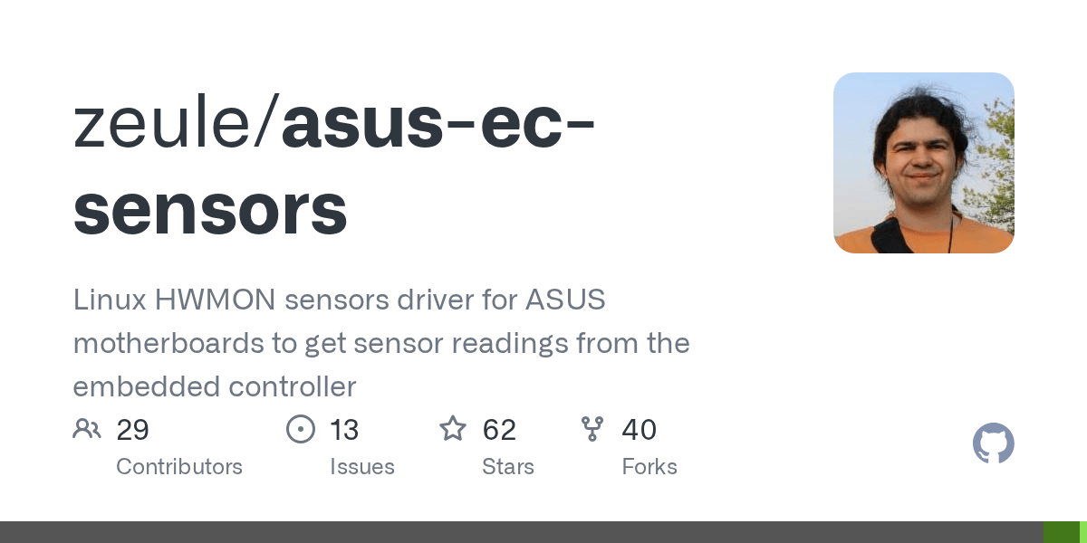 GitHub zeule/asusecsensors Linux HWMON sensors driver for ASUS