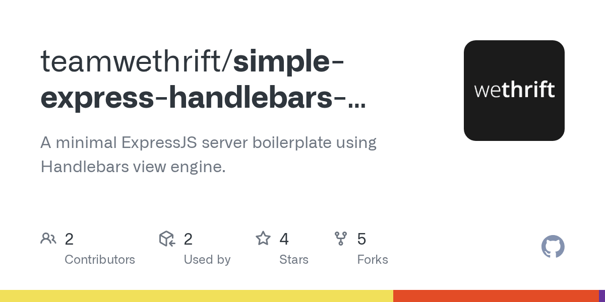 GitHub teamwethrift/simpleexpresshandlebarsboilerplate A minimal