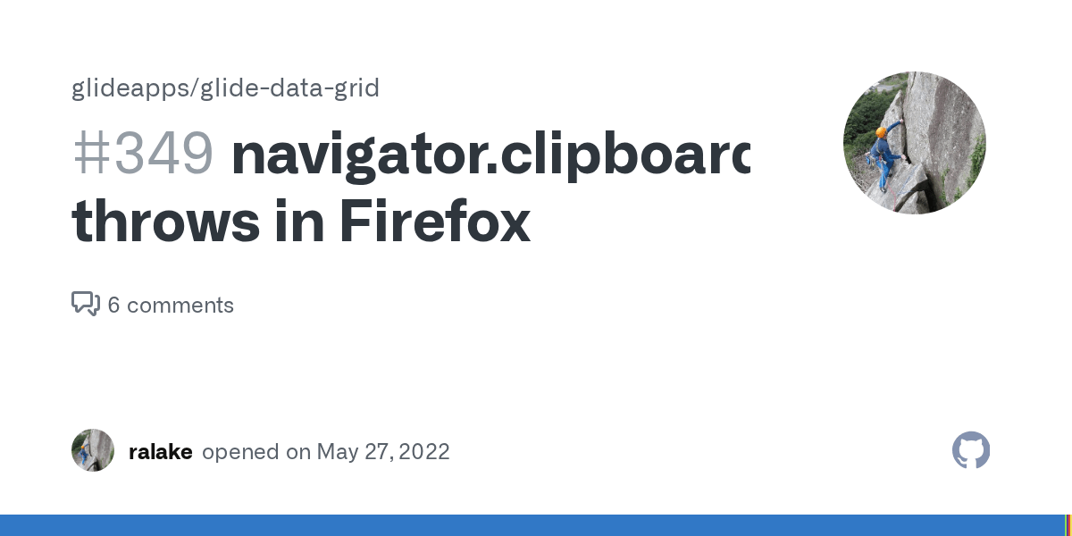 navigator.clipboard.readText throws in Firefox · Issue 349 · glideapps