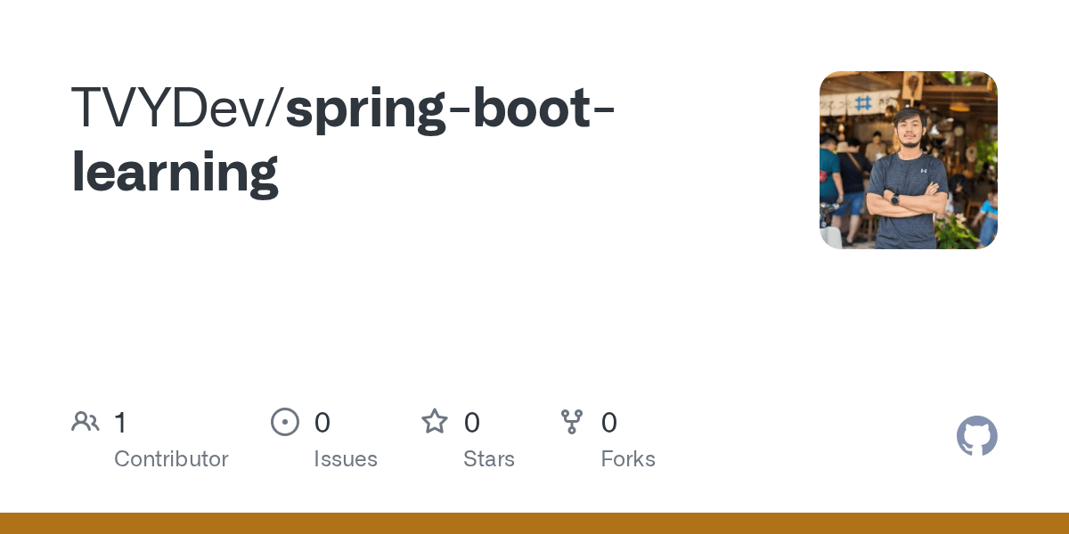 GitHub TVYDev/springbootlearning