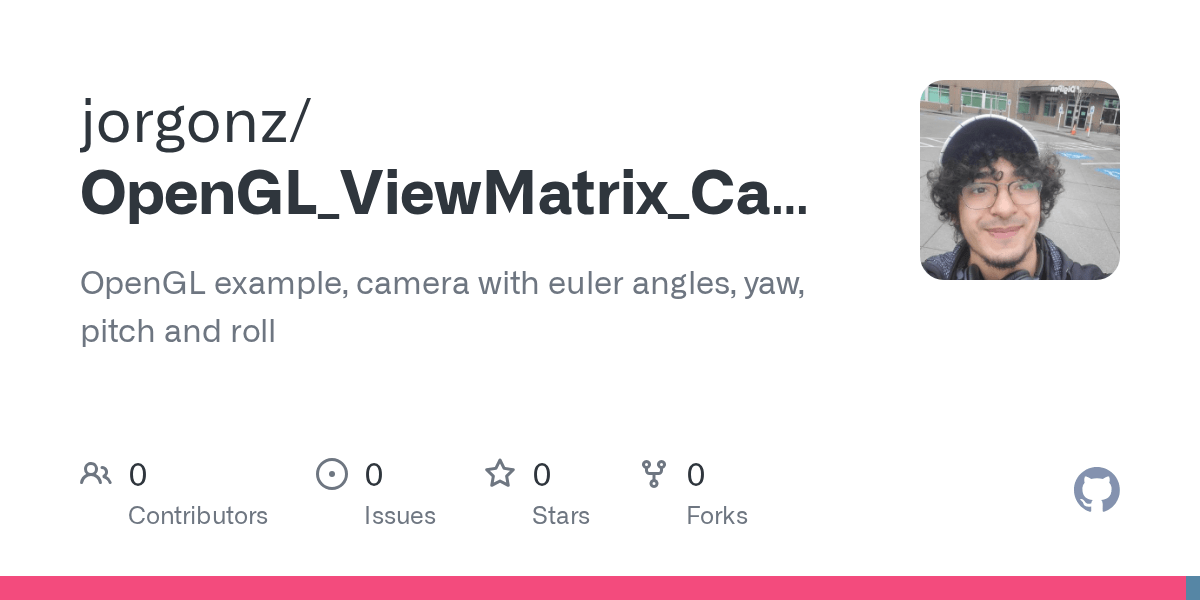 GitHub OpenGL example, camera with euler angles
