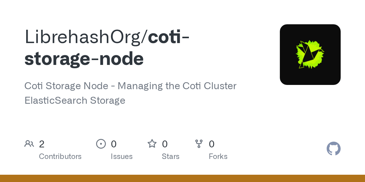GitHub Coti Storage Node Managing